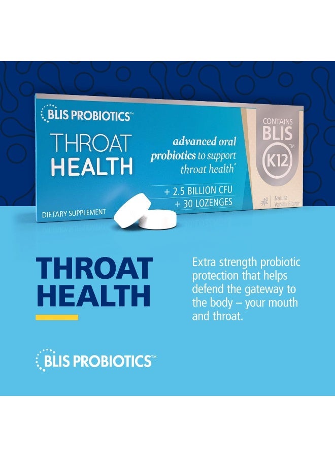 BLIS ThroatHealth Oral Probiotic, Most Potent BLIS K12 Formula Available, 2.5 Billion CFU, Throat Immunity Support for Adults and Kids, Sugar-Free Lozenges, 30 Day Supply - Image 2